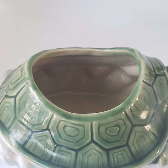 VTG Turtle Planter Kitschy Tortoise Glazed Ceramic Succulent Pot marked #B-174 - Picture 8 of 15